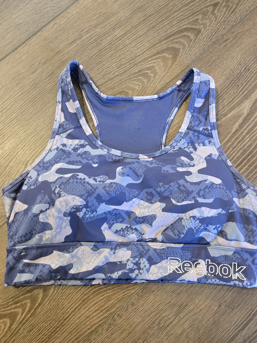 Reebok Women's Blue Camouflage Sports Bra